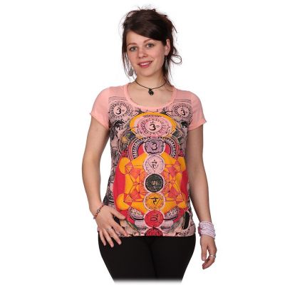 Damska koszulka Mirror z krótkim rękawem Chakras Pink | S, M, L