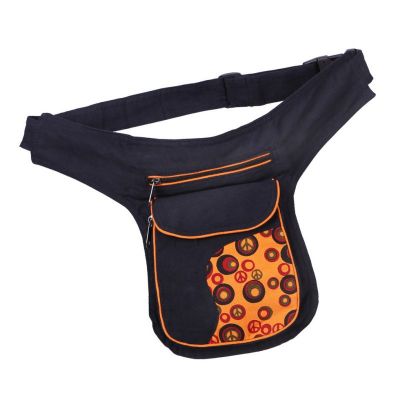 Bawełniana torba nerkowa hippie z nadrukiem Peace Orange