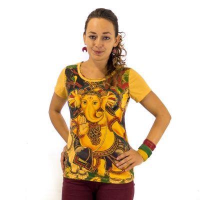 Damska koszulka Mirror z krótkim rękawem Ganapati Yellow | S, M, L