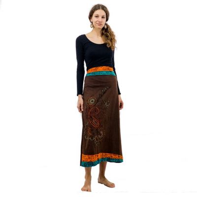 Długa haftowana spódnica w stylu etnicznym Bhamini Hutan | S / M - OSTATNIA SZTUKA!, M / L, XL