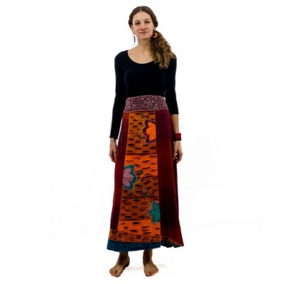 Długa haftowana spódnica w stylu etno Ipsa Anggur | L