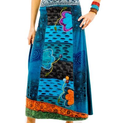 Długa haftowana spódnica w stylu etno Ipsa Pirus