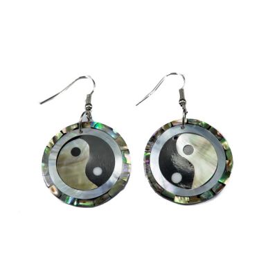 Perłowe kolczyki Yin&Yang z masy perłowej