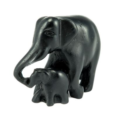Statuetka wykonana z żywicy Matka słoń z młodym