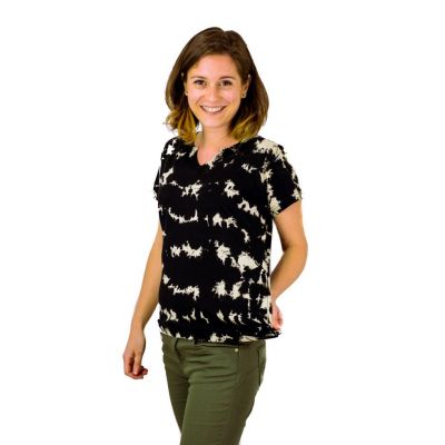 T-shirt damski z krótkim rękawem Benita w kolorze czarnym Nepal