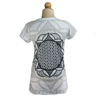 Damska koszulka Mirror z krótkim rękawem Flower of Life White Thailand