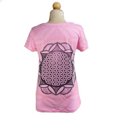 Damska koszulka Mirror z krótkim rękawem Flower of Life Pink Thailand
