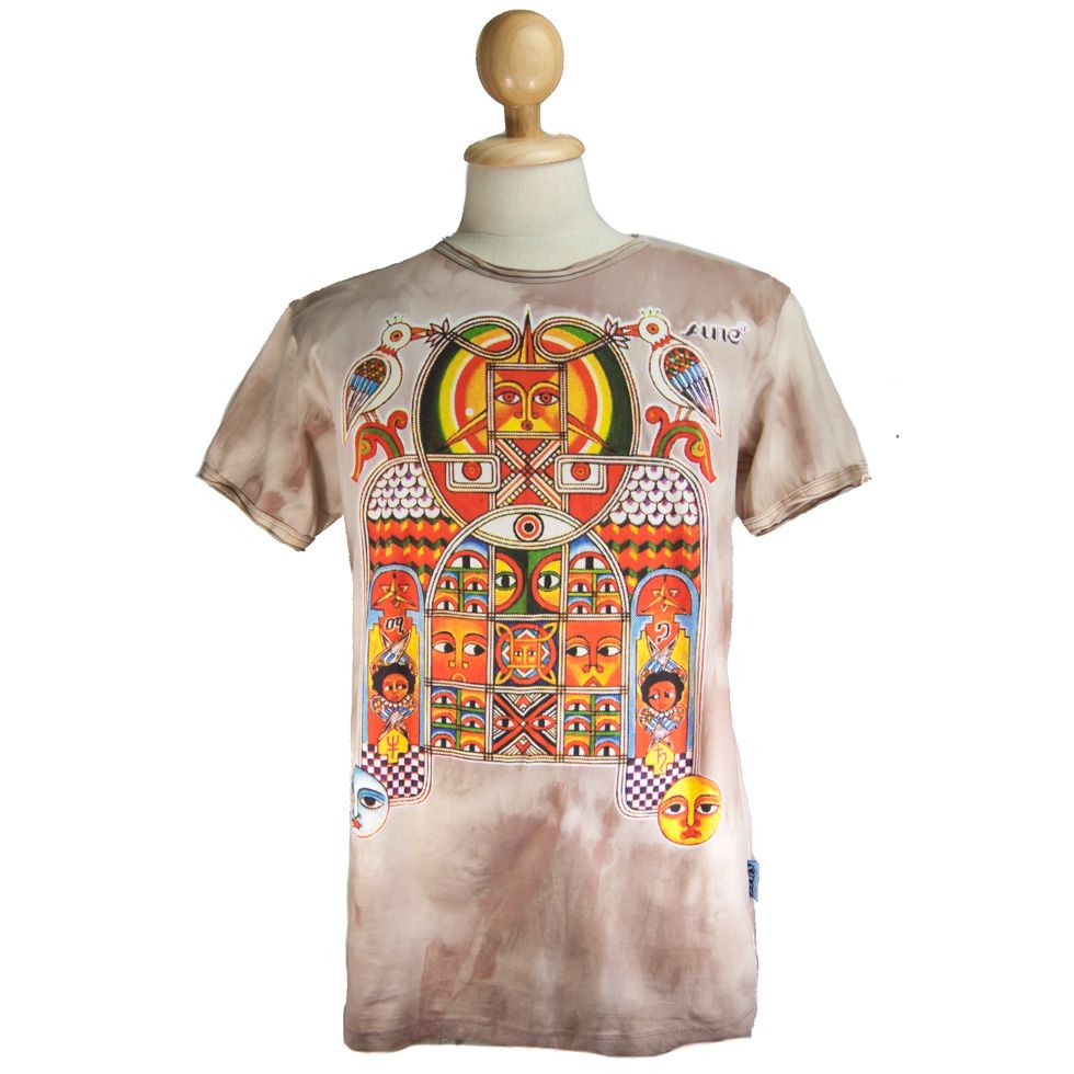 Męska koszulka batikowa Sure Aztec Day&Night Brown Thailand