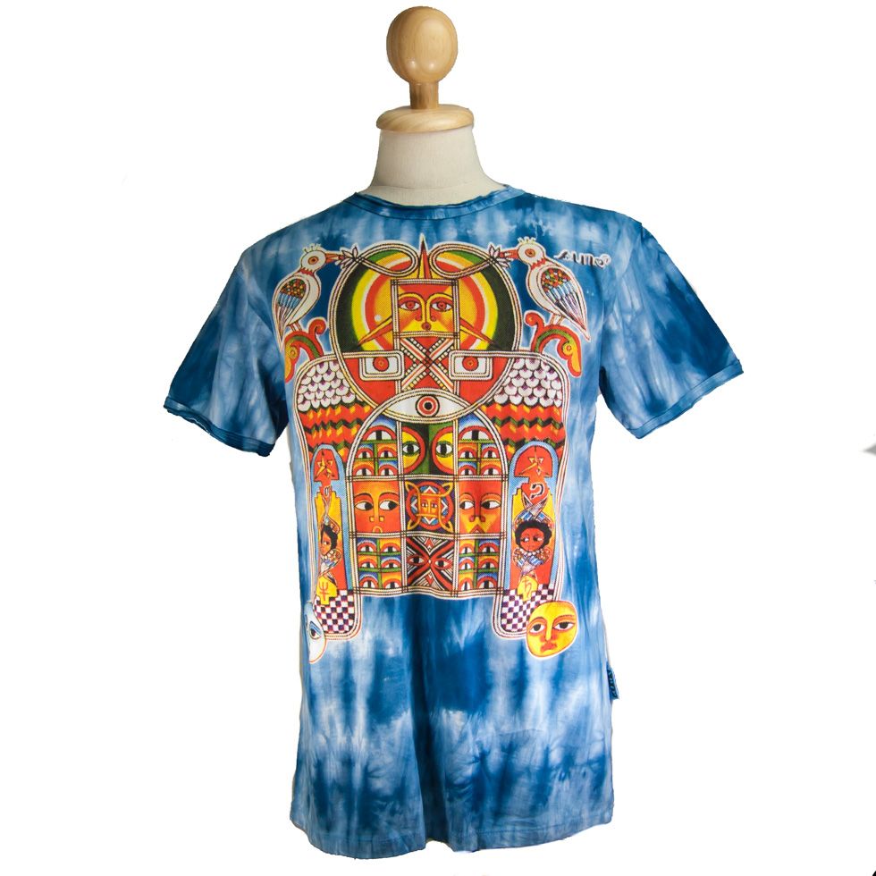 Męska koszulka batikowa Sure Aztec Day&Night Blue Thailand