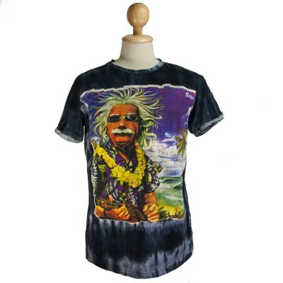 Męska koszulka batikowa Sure Einstein on Holiday Black | XL