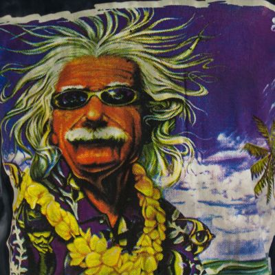 Męska koszulka batikowa Sure Einstein on Holiday Black Thailand