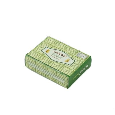 Stożki zapachowe Goloka Patchouli | Pudełko z 10 stożkami zapachowymi, Opakowanie 12 pudełek w cenie 10