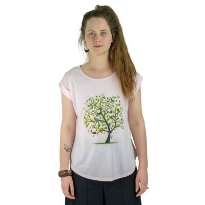 Damska koszulka z krótkim rękawem Darika Meadow Tree Różowa Thailand
