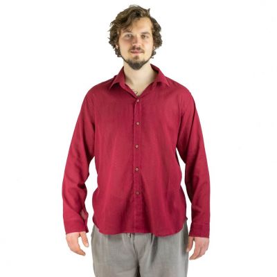 Męska koszula z długim rękawem Tombol Burgundy | L - OSTATNIA SZTUKA!, XL, XXL, XXXL