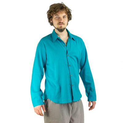 Męska koszula z długim rękawem Tombol Turquoise Thailand
