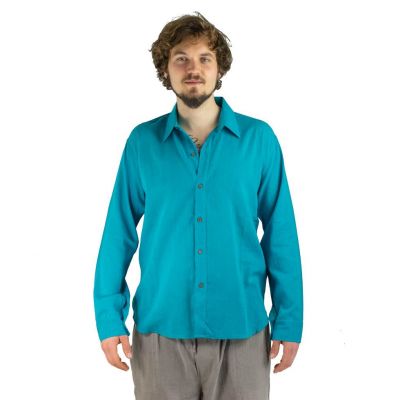 Męska koszula z długim rękawem Tombol Turquoise | S, M, L, XL, XXL