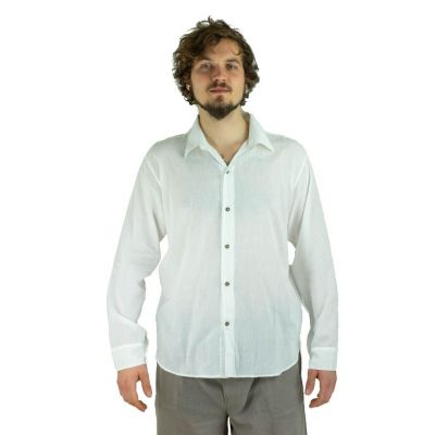Męska koszula z długim rękawem Tombol White | L, XL, XXL, XXXL