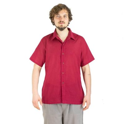 Koszula męska z krótkim rękawem Jujur Burgundy | M, L , XL, XXL, XXXL