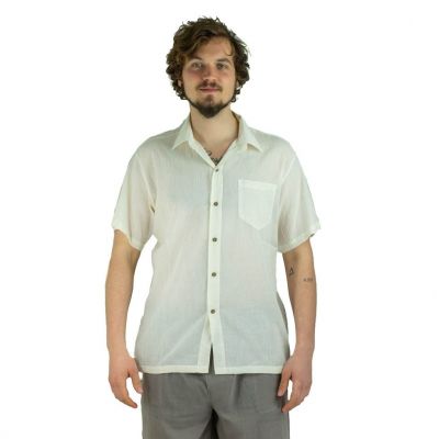 Męska koszula z krótkim rękawem Jujur Cream | M, L, XL, XXL, XXXL
