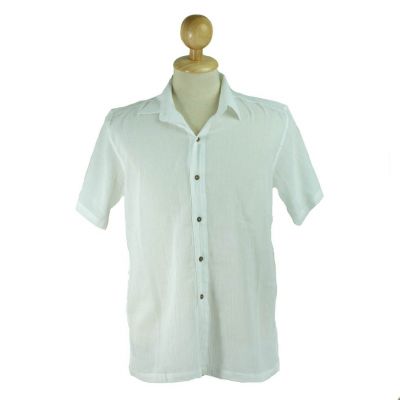 Koszula męska z krótkim rękawem Jujur White | XL, XXL, XXXL