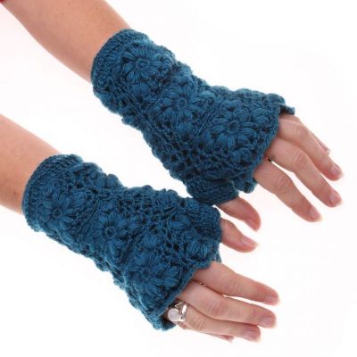 Wełniane rękawiczki bez palców Bardia Dark Blue