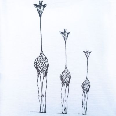 Damska koszulka z krótkim rękawem biała Darika Giraffe Family White Thailand
