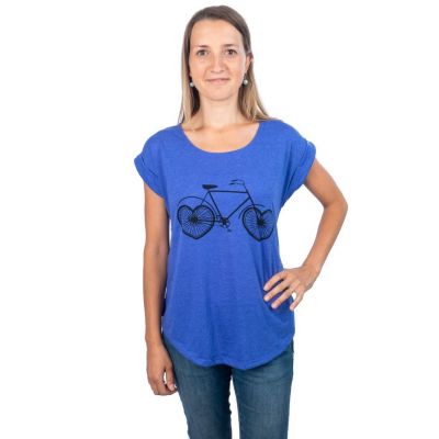 Damska koszulka z krótkim rękawem Darika Love Bike Blue Thailand