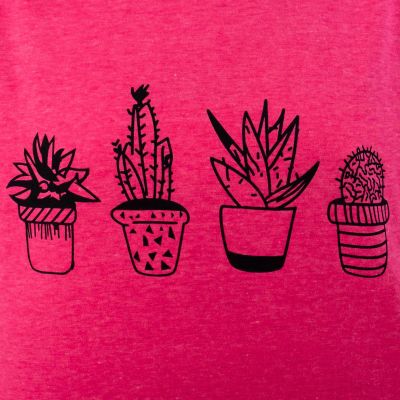 Damska koszulka z krótkim rękawem Darika Cacti różowa Thailand