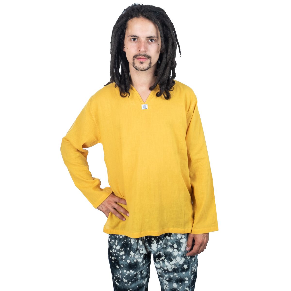 Kurta Abiral Mustard - męska koszula z długimi rękawami Thailand