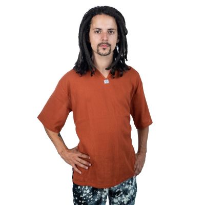 Kurta Lamon Orange- koszula męska z krótkim rękawem Thailand