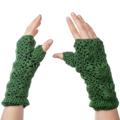 Wełniane rękawiczki bez palców Bardia Forest Green