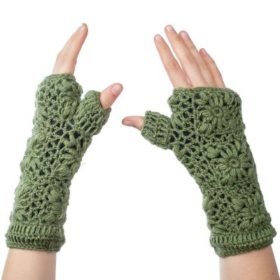 Wełniane rękawiczki bez palców Bardia Light Green