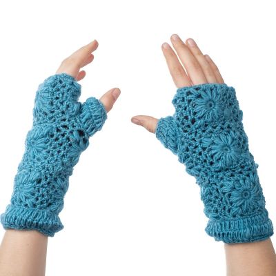 Wełniane rękawiczki bez palców Bardia Petrol Blue | rękawiczki bezpalcowe, komplet pałąka i rękawiczki bezpalcowe
