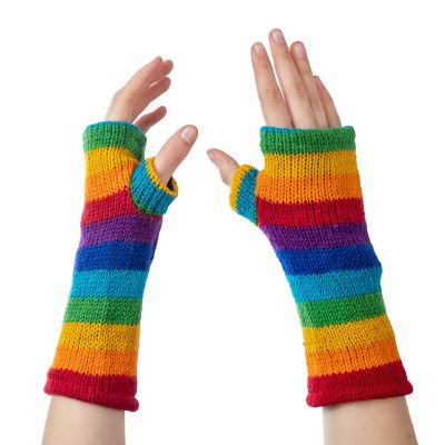 Wełniane rękawiczki bez palców Lopika Rainbow