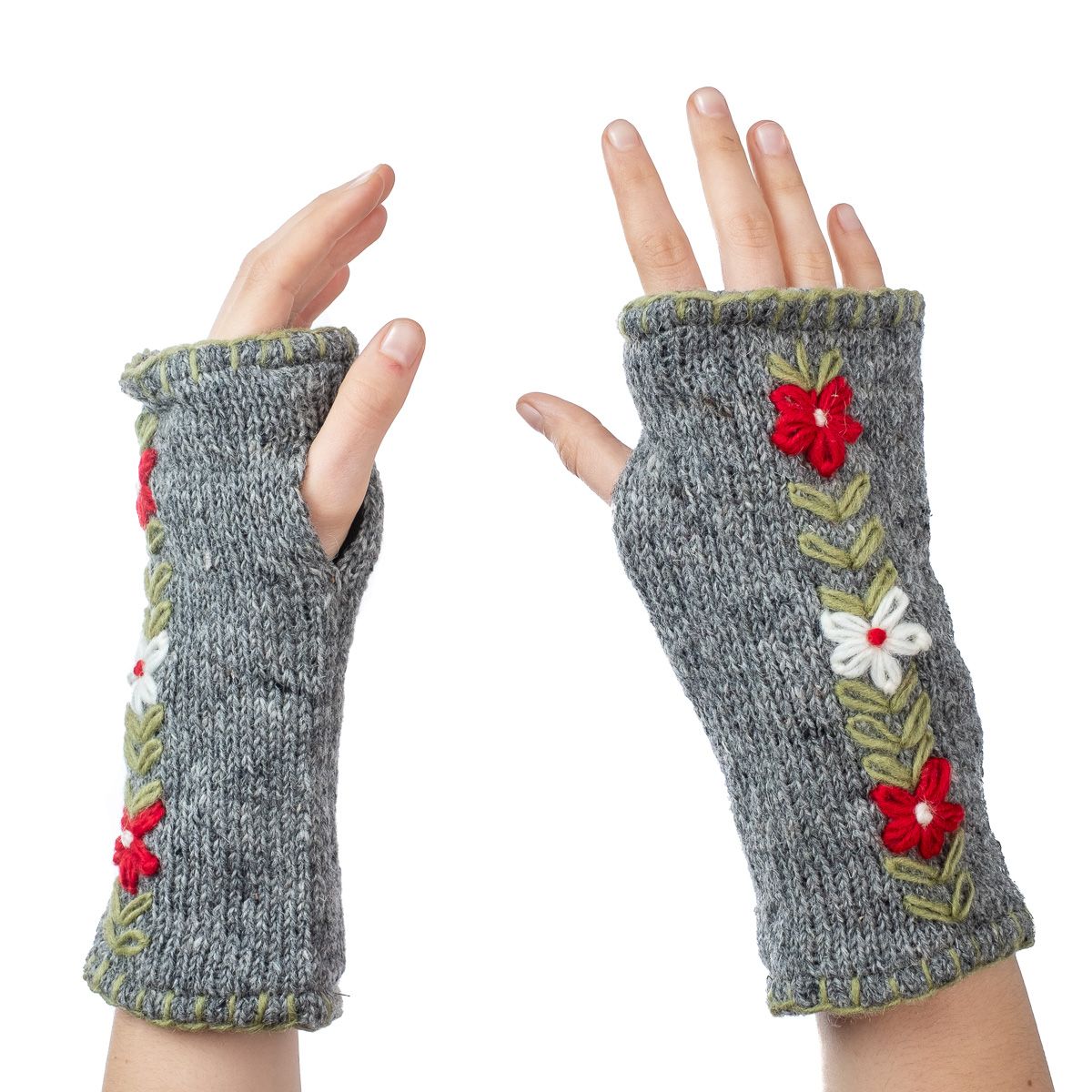 Wełniane rękawiczki bez palców Umanga Kelabu Nepal