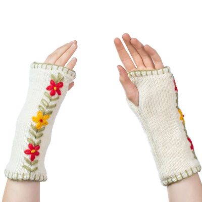 Wełniane rękawiczki bez palców Umanga Putih
