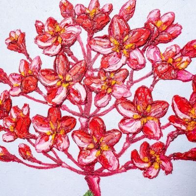 Obraz różowego drzewa