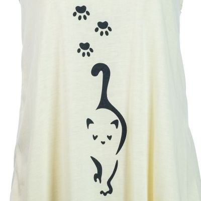 Damska koszulka bez rękawów Darika Cat Footprints Thailand