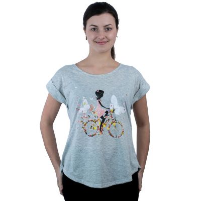 Damska koszulka z krótkim rękawem Darika Fragrant Bike Grey Thailand