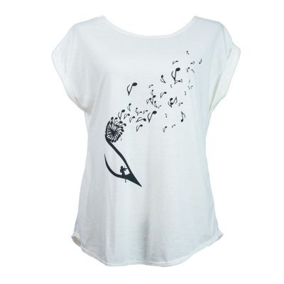 T-shirt damski z krótkim rękawem Darika Music Dandelion Yellowish | S/M, L/XL