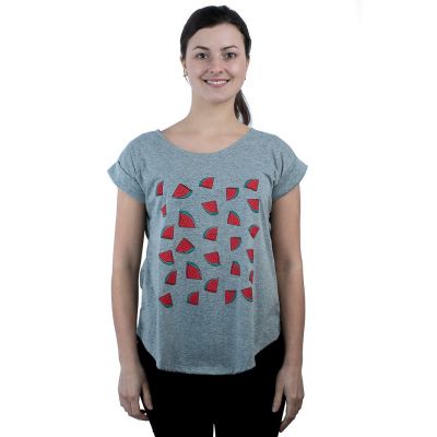 Damska koszulka z krótkim rękawem Darika Watermelons Grey | NA NIEJ