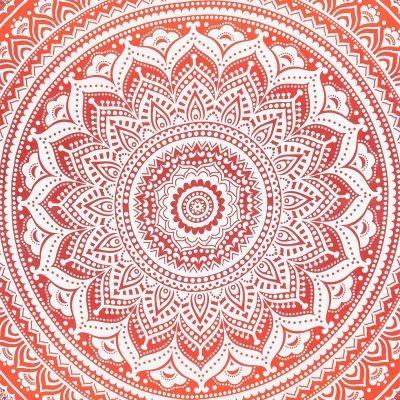 Bawełniana narzuta Mandala - czerwona India