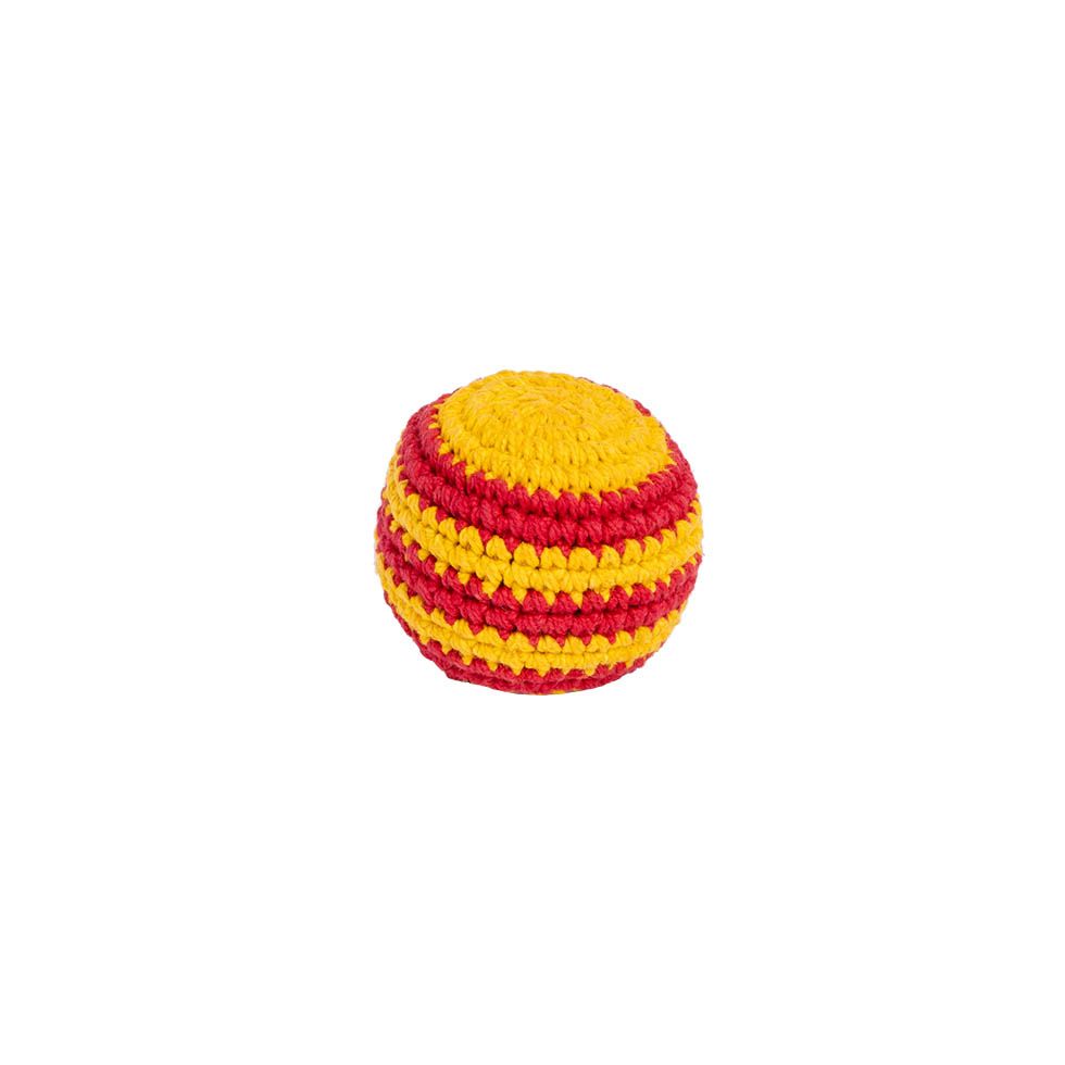 Szydełkowa piłka hakisák - Czerwono-żółta Nepal