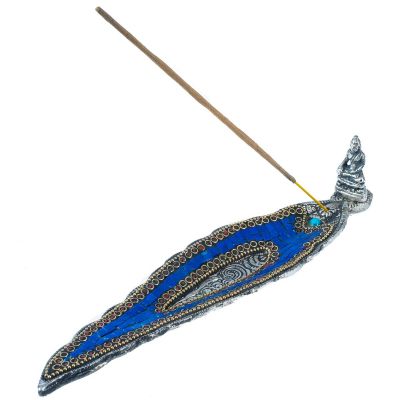 Metalowy stojak na kadzidełka Budda - lapis lazuli