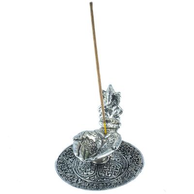 Metalowy stojak na kadzidełka Dłonie i Ganesha
