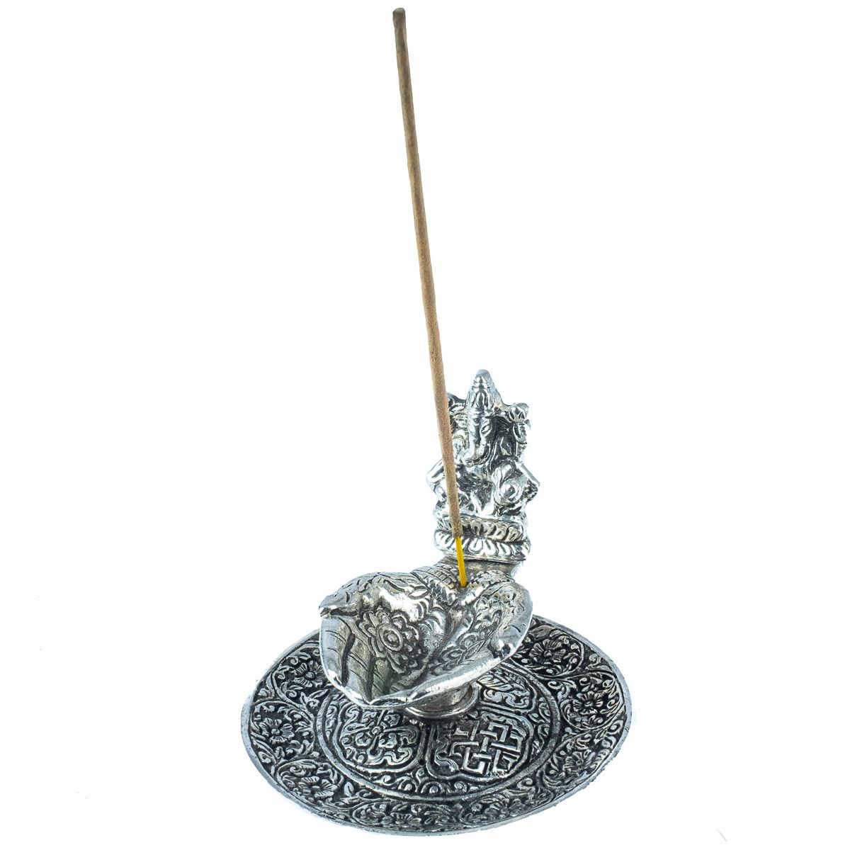 Metalowy stojak na kadzidełka Dłonie i Ganesha India