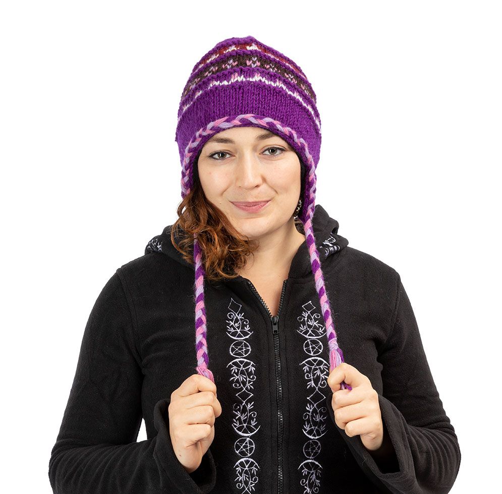 Wełniana czapka Manaslu Violet Nepal