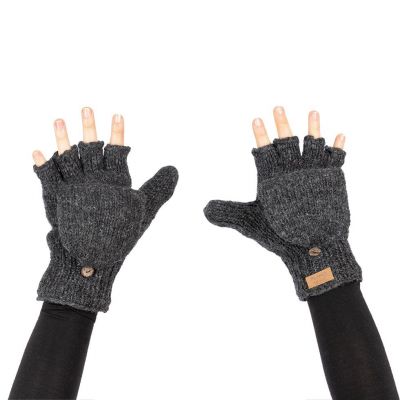 Wełniane rękawiczki składane Butwal Dark Grey