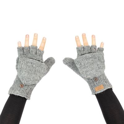 Wełniane rękawiczki składane Butwal Medium Grey