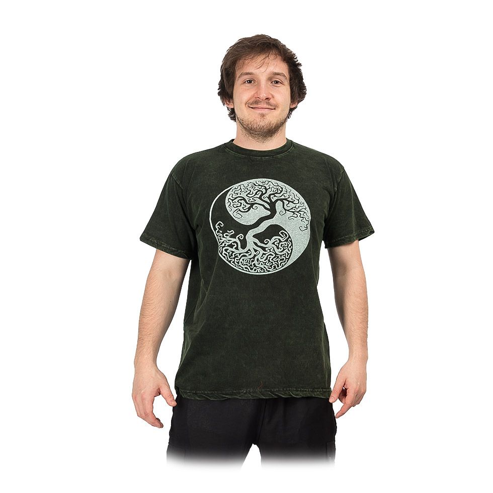 T-shirt męski Yin&Yang Tree Green Nepal